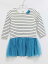 ‡プチバトー/PETIT BATEAU‡86cm 長袖ワンピース 白×グリーン【中古】子供服 キッズ kids ベビー服 baby 女の子 春秋 onepi 213042