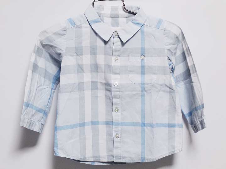 ‡バーバリー/BURBERRY‡80cm 長袖シャツ ブルー系【中古】子供服 キッズ kids ベビー服 baby 男の子 春 tops 623042