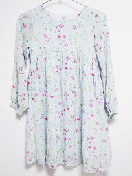 ‡ベベ/BeBe‡130cm 長袖ワンピース ブルー系【中古】子供服 キッズ kids 女の子 春 onepi 204042