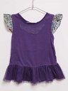 ‡アナスイミニ/ANNA SUI mini‡130cm 半袖Tシャツ/半袖カットソー/ノースリーブ 紫系 袖フリル取外可【中古】子供服 キッズ kids 女の子...