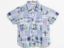 【夏SALE!】‡ミキハウス/mikihouse‡110cm 半袖シャツ 紺×白【中古】子供服 キッズ kids 男の子 夏 tops 614042