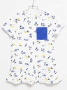 ‡プチバトー/PETIT BATEAU‡116cm 半袖ワンピース 白×紺【中古】子供服 キッズ kids 女の子 夏 onepi 324042(4)