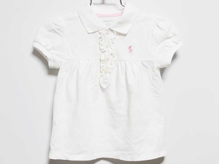 ‡ラルフローレン/Ralph Lauren‡90cm 半袖ポロシャツ 白【中古】子供服 キッズ kids ベビー服 baby 女の子 夏 tops 624042