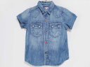 ‡デニム&ダンガリー/DENIM DUNGAREE/D&D‡120cm 半袖デニムシャツ インディゴ【中古】子供服 キッズ kids 男の子 女の子 夏 top...