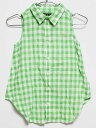 【夏SALE!】‡ラルフローレン/Ralph Lauren‡140cm ノースリーブ/シャツ/ブラウス/袖なし 白×グリーン【中古】子供服 キッズ kids ジュニア 女の子 夏 tops 825042