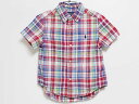 【夏SALE!】‡ラルフローレン/Ralph Lauren‡100cm 半袖シャツ 赤×ブルー【中古】子供服 キッズ kids 男の子 夏 tops 135042