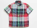 【夏SALE!】‡ラルフローレン/Ralph Lauren‡110cm 半袖シャツ 赤×紺【中古】子供服 キッズ kids 男の子 夏 tops 135042