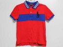 【2025夏SALE!】‡ラルフローレン/Ralph Lauren‡115cm 半袖ポロシャツ 赤×ブルー【中古】子供服 キッズ kids 男の子 夏 tops 135042