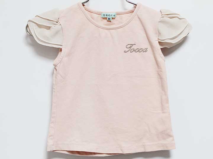 【2025夏SALE!】‡トッカ/TOCCA BAMBINI‡80cm 半袖Tシャツ/半袖カットソー/ノースリーブ ピンク【中古】子供服 キッズ kids ベビー服 baby 女の子 夏 tops 406042