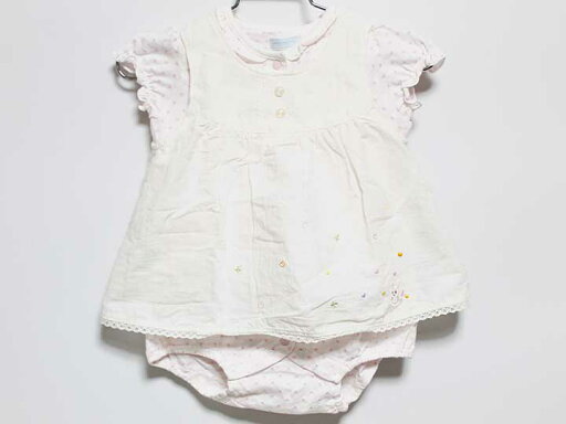 【夏SALE!】‡ミキハウス/mikihouse‡80cm 半袖エプロン付カバーオール/ロンパース 白×ピンク【中古】子供服 キッズ kids ベビー服 baby 女の子 夏 onepi 126042 【夏SALE!】‡ミキハウス/mikihouse‡80cm 半袖エプロン付カバーオール/ロンパース 白×ピンク【中古】子供服 キッズ kids ベビー服 baby 女の子 夏 onepi 126042