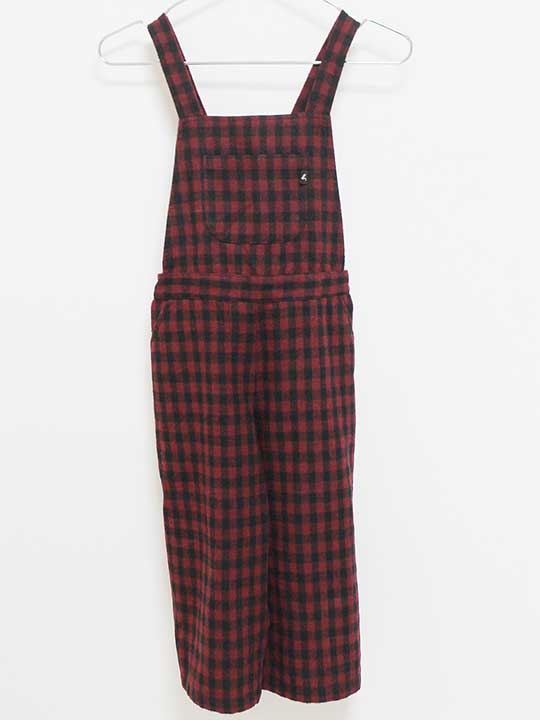 ‡アニエスb/アニエスベー/agnes b. ENFANT‡125cm(8ans) ノースリーブサロペット/オーバーオール 黒×えんじ【中古】子供服 キッズ kids 女の子 秋冬 onepi 319042