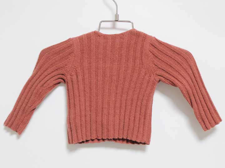 ‡ボンポワン/BONPOINT‡70cm カーディガン 赤茶色 アンゴラ混【中古】子供服 キッズ kids ベビー服 baby 女の子 秋冬 tops 101142