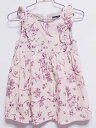 ‡ベベ/BeBe‡80cm-90cm ジャンパースカート ベージュ×赤紫【中古】子供服 キッズ kids ベビー服 baby 女の子 秋冬 onepi 501142