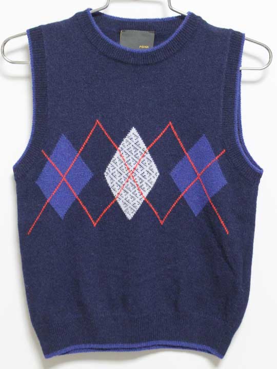 ‡フェンディ/FENDI‡104cm ベスト 紺系【中古】子供服 キッズ kids 男の子 秋冬 tops 511142
