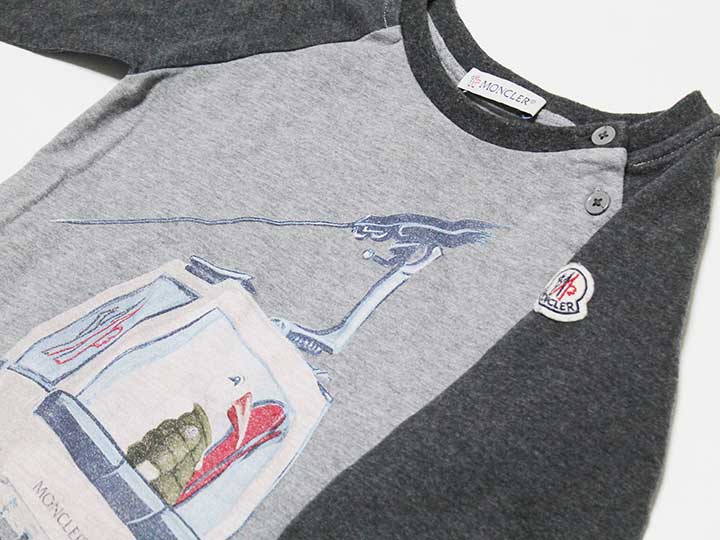 ‡モンクレール/Moncler‡85cm 長袖Tシャツ/長袖カットソー/ロンT グレー系【中古】子供服 キッズ kids ベビー服 baby 男の子 女の子 春秋冬 tops 511142