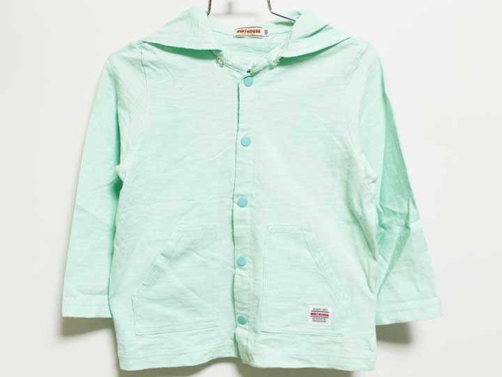 【SALE!】‡ミキハウス/mikihouse‡100cm パーカー ブルー系 フード取外可 虫よけ加工 インセクトシールド【中古】子供服 キッズ kids 男の子 女の子 春夏秋 tops 412052