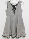 【SALE】‡メゾピアノ/mezzo piano‡120cm ジャンパースカート 黒×白【中古】子供服 kids 女の子 春秋冬 onepi 403052