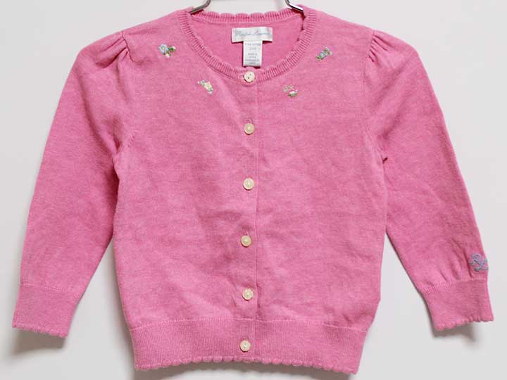 【SALE】‡ラルフローレン/Ralph Lauren‡90cm カーディガン ピンク【中古】子供服 kids ベビー服 baby 女の子 春秋 tops 703052