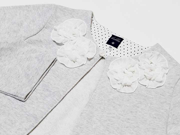 【値下げ!】ハッカ カーディガン 130cm キッズ 女児 グレー×シルバー【中古】‡ 3