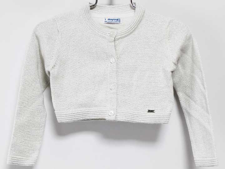 【値下げ!】マヨラル カーディガン 98cm キッズ 女児 シルバー【中古】‡