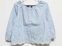 【夏SALE!】ラルフローレン 長袖ブラウス 120cm キッズ 女児 ブルー×白【中古】‡
