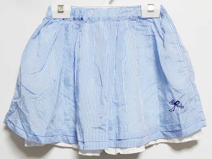ハッカ スカート 120cm キッズ 女児 ブルー×白【中古】‡