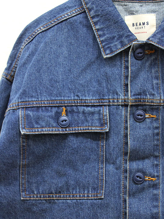◇BEAMS HEART/ビームスハート◇2021年製/フラップポケットデニムジャケット/ゆったり/アウター/長袖 インディゴ レディース【中古】春秋 otr 813042