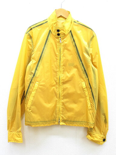 ◇DRIES VAN NOTEN/ドリスヴァンノッテン◇ナイロン調ジップアップジャケット/シアー/透け感/アウター/長袖 イエロー/黄 メンズ【中古】春秋 otr 813042 ◇DRIES VAN NOTEN/ドリスヴァンノッテン◇ナイロン調ジップアップジャケット/シアー/透け感/アウター/長袖 イエロー/黄 メンズ【中古】春秋 otr 813042