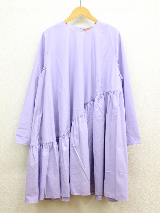 【楽天スーパーSALE】◇AMICA/アミカ◇MOROCCO/ブラウスチュニック/ワンピース/プルオーバー/長袖 ライトパープル/薄紫 レディース F【中古】春夏 033042