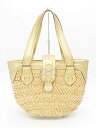 ◇MICHAEL KORS/マイケルコース◇カゴバッグ/レザー切替/トートバッグ/BAG/鞄 ベージュ×ゴールド レディース【中古】春夏 114042