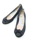 【SALE】◇farfalle/ファルファーレ◇ドットメッシュパンプス/リボンモチーフ/アーモンドトゥ/シューズ/靴 ブラック/黒 レディース 34(22cm)...