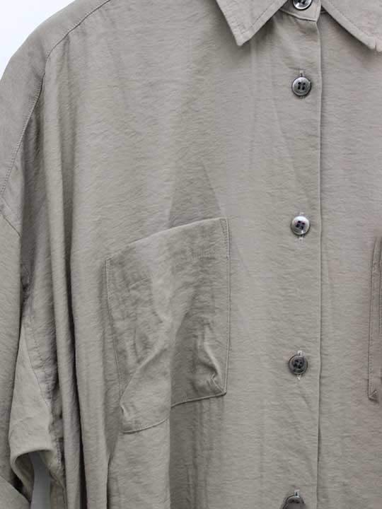 【SALE】ルーニィ ピンバッチ付きシャツチュニックワンピース ライトカーキ レディース 38【新品未使用品】◇