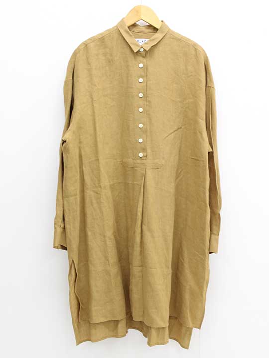 【値下げ】ブラックバイマウジー リネンワンピースチュニックブラウス ライトブラウン レディース FREE【中古】◇