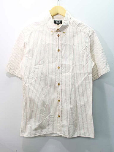 A . P . C . ストライプシャツ XS メンズ ホワイト系×レッド/白系×赤【中古】‡ A . P . C . ストライプシャツ XS メンズ ホワイト系×レッド/白系×赤【中古】‡