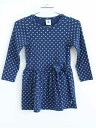 †プチバトー/PETIT BATEAU†95cm(3ans) 長袖ワンピース 紺【中古】子供服 キッズ kids 女の子 春秋 onepi 513042