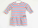 †プチバトー/PETIT BATEAU†74cm(12M) 長袖ワンピース 白×赤×青【中古】子供服 キッズ kids ベビー服 baby 女の子 春秋 onepi 513042(4)