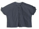 【夏SALE!】†フィス/FITH†120cm 半袖ブラウス 紺×白【中古】子供服 キッズ kids 女の子 夏 tops 624042