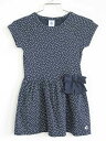 【夏物 新入荷 】†プチバトー/PETIT BATEAU†95cm(3ans) 半袖ワンピース/ワンピース 紺×白【中古】子供服 キッズ kids 女の子 夏 onepi 624042