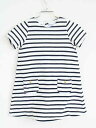 †プチバトー/PETIT BATEAU†95cm(36M) 半袖ワンピース/ワンピース 紺×白【中古】子供服 キッズ kids 女の子 夏 onepi 624042(4)