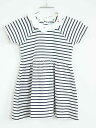 【夏SALE!】†プチバトー/PETIT BATEAU†86cm(24M) 半袖ワンピース/ワンピース 紺×白 ヘアバンド付【中古】子供服 キッズ kids ベ...