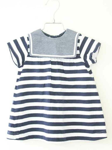 【夏SALE!】†ファミリア/familiar†80cm ワンピース/半袖ワンピース 白×紺【中古】子供服 キッズ kids ベビー服 baby 女の子 夏 onepi 715042 【夏SALE!】†ファミリア/familiar†80cm ワンピース/半袖ワンピース 白×紺【中古】子供服 キッズ kids ベビー服 baby 女の子 夏 onepi 715042
