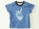 【夏SALE!】†アルマーニベビー/Armani baby†62cm(6M) 半袖Tシャツ/半袖カットソー 青【中古】子供服 キッズ kids ベビー服 bab...