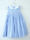 【夏SALE!】†ラルフローレン/Ralph Lauren†90cm ワンピース/ノースリーブワンピース/ドレスワンピース 青×白 スモック刺繍【中古】子供服 ...