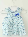 【夏SALE!】†ミキハウス/mikihouse†100cm ブラウス/ノースリーブブラウス/半袖ブラウス/カットソー/ノースリーブ 青【中古】子供服 キッズ kids 女の子 夏 tops 416042