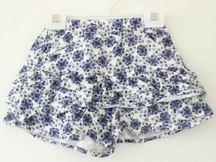 †ベベ/BeBe†110cm キュロットスカート/キュロットパンツ/ショートパンツ 青×白【中古】子供服 キッズ k..