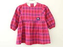 †ファミリア/familiar†80cm 長袖ワンピース 赤紫×紺【中古】子供服 キッズ kids ベビー服 baby 女の子 春秋冬 onepi 810142(4)