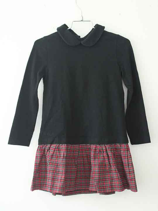 †ラルフローレン/Ralph Lauren†110cm 長袖ワンピース 赤×黒【中古】子供服 キッズ kids 女の子 春秋 on..