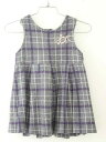 †ハッカキッズ/HAKKA kids†80cm ジャンパースカート グレー×紫【中古】子供服 キッズ kids ベビー服 baby 女の子 秋冬 onepi 801142