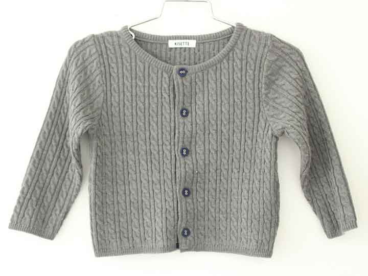 【楽天スーパーSALE!】†キセット/KISETT†80-90cm カーディガン グレー【中古】子供服 キッズ kids ベビ..