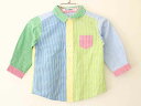 【SALE!】†ファミリア/familiar† 80cm 長袖シャツ 緑×青【中古】子供服 キッズ kids ベビー服 baby 男の子 女の子 春秋 tops...